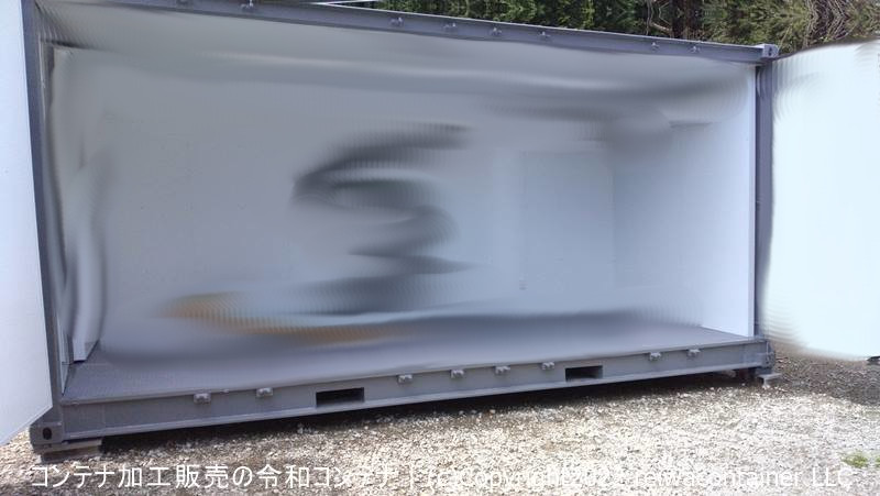 日本蓄電池様向け20ftサイドフルオープンコンテナ庫内